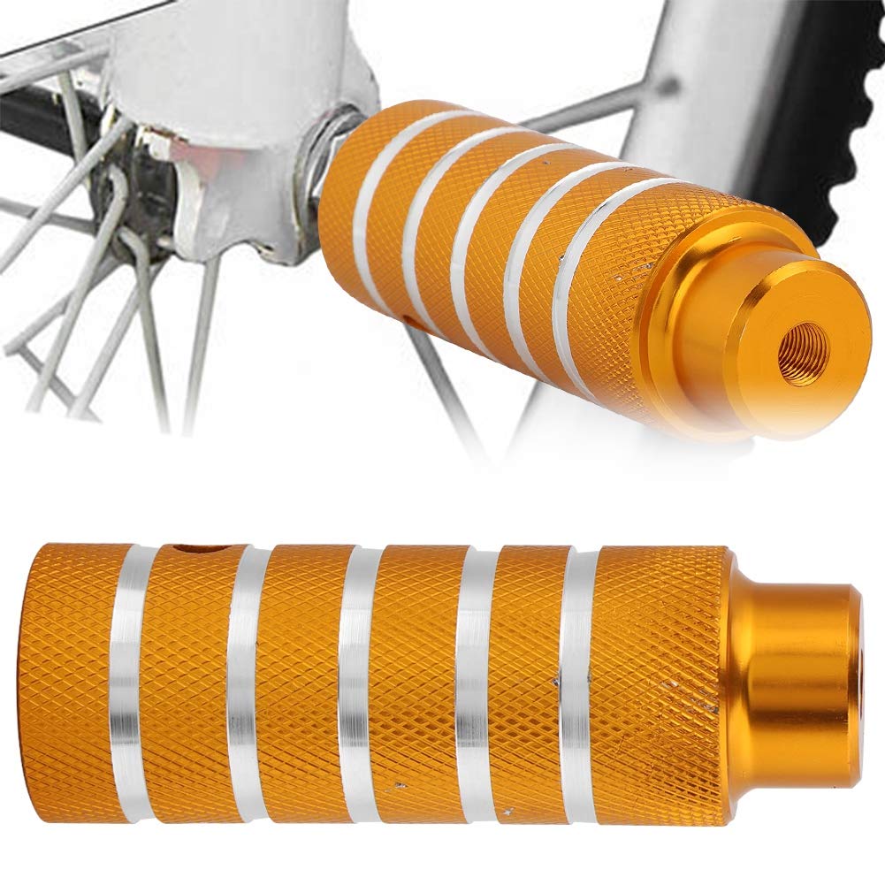 2Pcs Pegs, Metal Heavy Duty Foot Stand Pegs Rear Stunt Pegs Footrest (Gold)