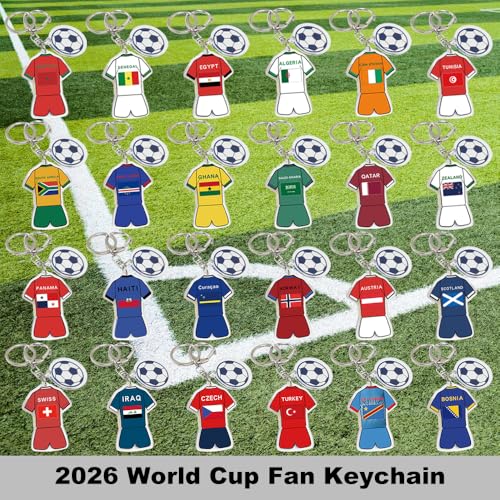 World Cup Soccer Keychain - Football Fan Souvenir Accessory - Spain (2PCS)