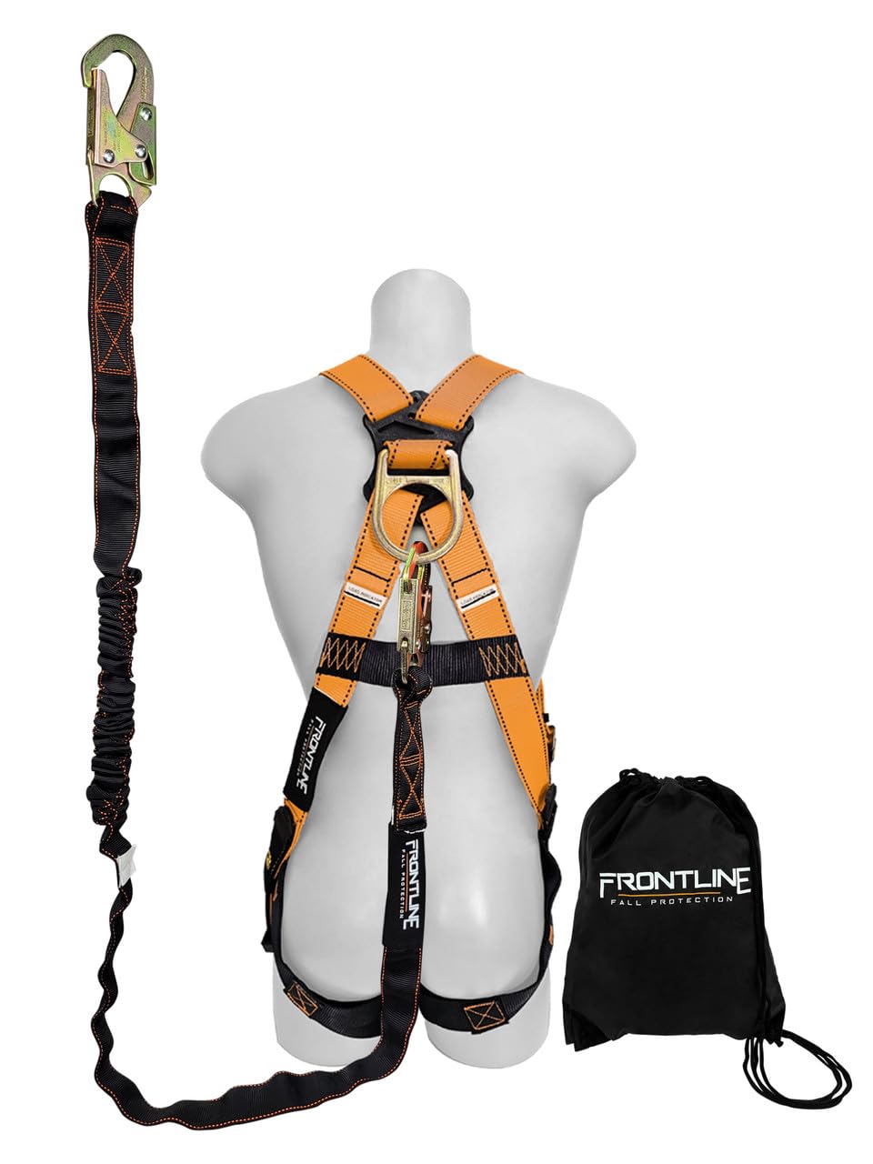 Frontline K100-61S Combat™ Compliance Kit | Harness 5 point |Meets or exceeds ANSI-OSHA standards (Harness, 6' Single Snap Hook)