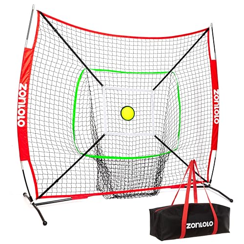 6x6ft Portable Baseball & Softball Net with Target & Strike Zone for Practice