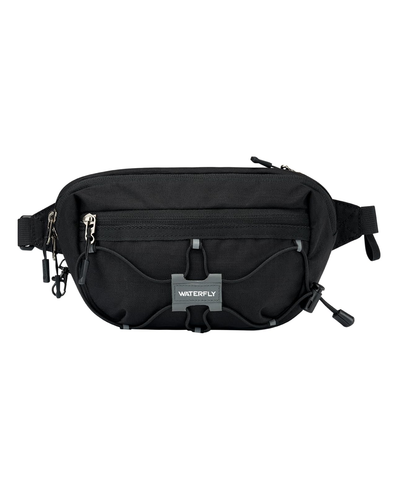 WATERFLY Lightweight Small Fanny Pack: 1.5L Mini Slim Crossbody Waist Belt Hip Bag with RFID Blocking, Anti-Theft & Water Resistant Pouch for Women Men Travel Hiking Running Walking EDC
