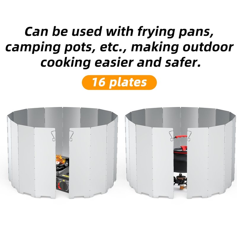 Camping Stove Windscreen Ultralight Folding Camp Stove Windscreen Portable Camping Stove Windshield for Use with Alcohol Stoves and Other Backpacking Stoves Butane Stoves 16 Plates