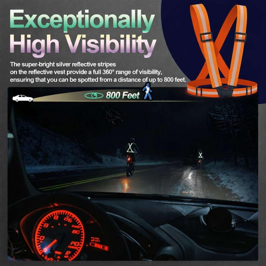 Reflective Vest Running Gear by [Brand Name] - High Visibility Adjustable Safety Vest for Night Jogging, Biking & Walking