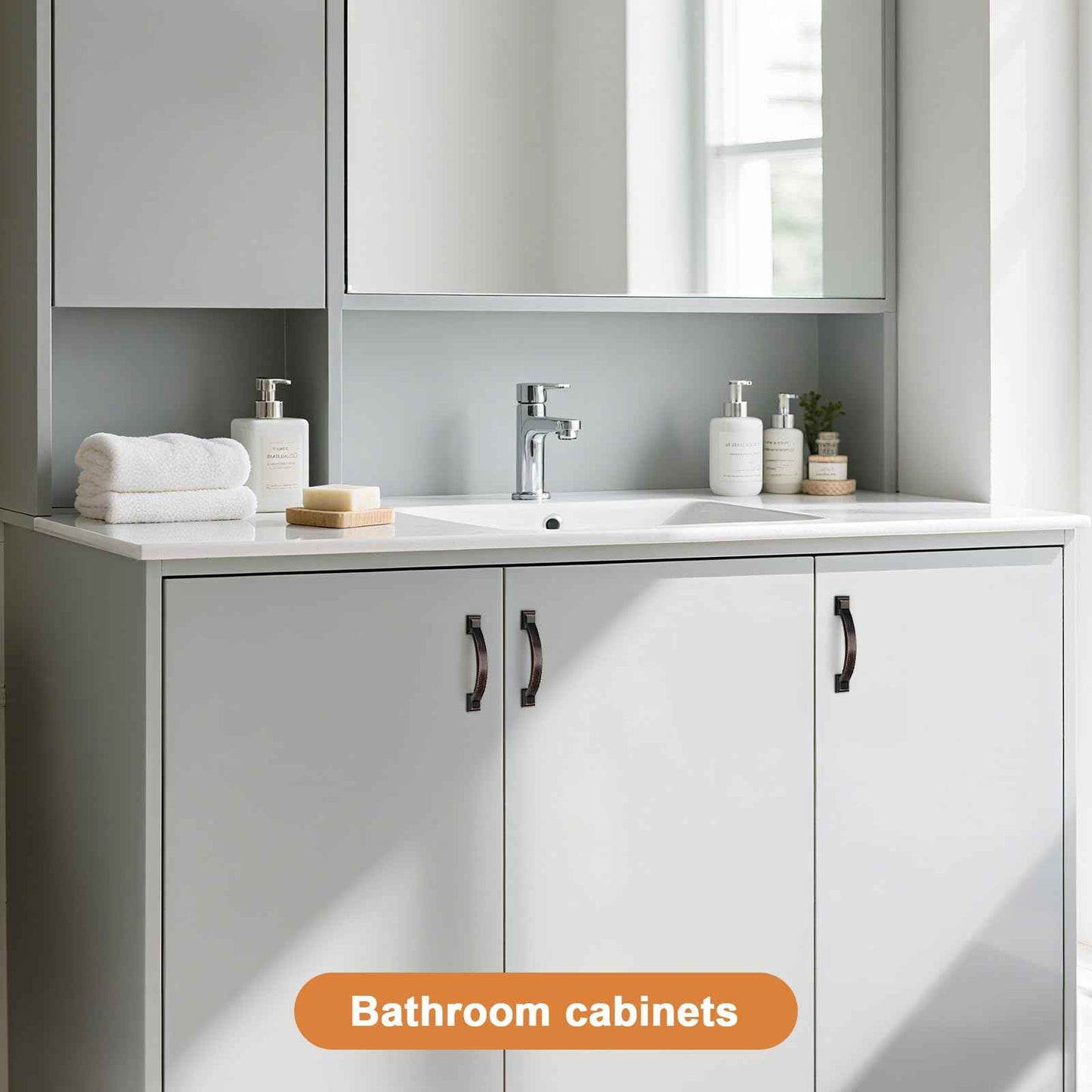 Probrico 10 Pack Oil Rubbed Bronze Cabinet Pulls 3 Inch Hole Center(76mm),Arch Kitchen Cabinet Handles Hardware for Dresser Drawer