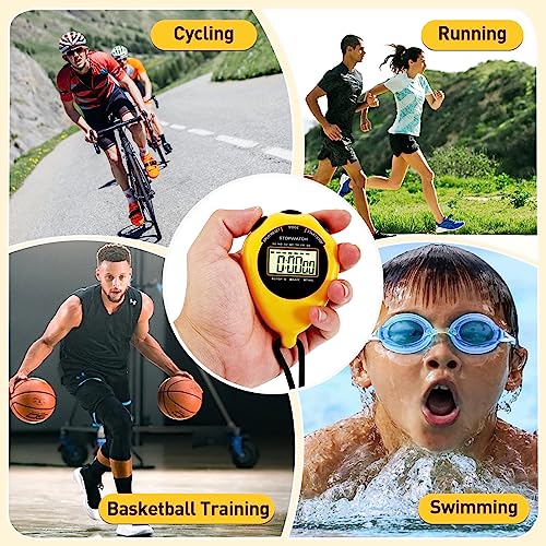 Large Display Digital Stopwatch Timer - 2 Pack Yellow