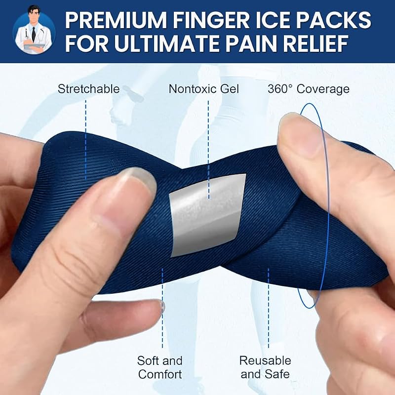 Medilymer Thumb Splint and Ice Pack Set (2+2) – Thumb, Finger Pain Relief, With Ice Packs