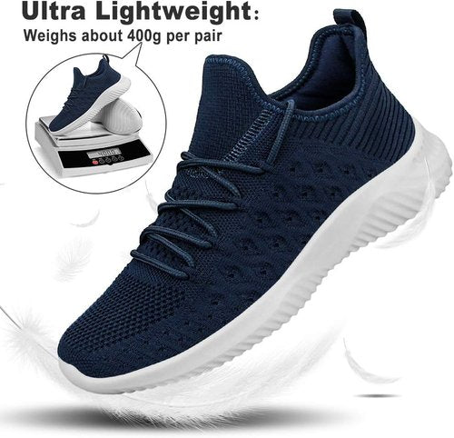 Feethit Men's Slip-On Walking Shoes - Lightweight & Breathable Non-Slip Sneakers for Comfort