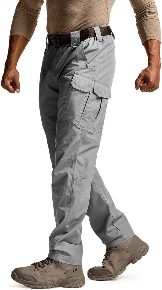 CQR Men's Tactical Pants, Water Resistant Ripstop Cargo Pants, Lightweight EDC Work Hiking Pants, Outdoor Apparel, Raider Mag Pocket Stone, 36W x 34L