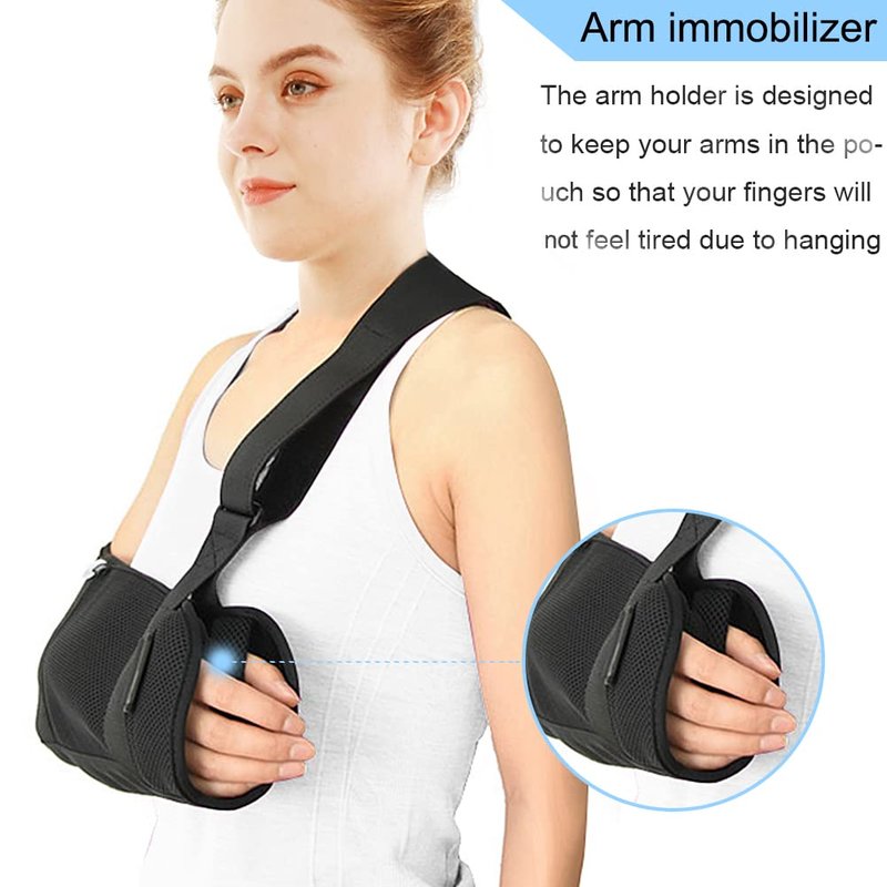 TODDOBRA Arm Sling Shoulder immobilizer for Shoulder Injury with Back Belt Men & Women Shoulder Immobilizer Left and Right Arm Lightweight Rotator Cuff Arm Support for Elbow Wrist Injury -(Size M)