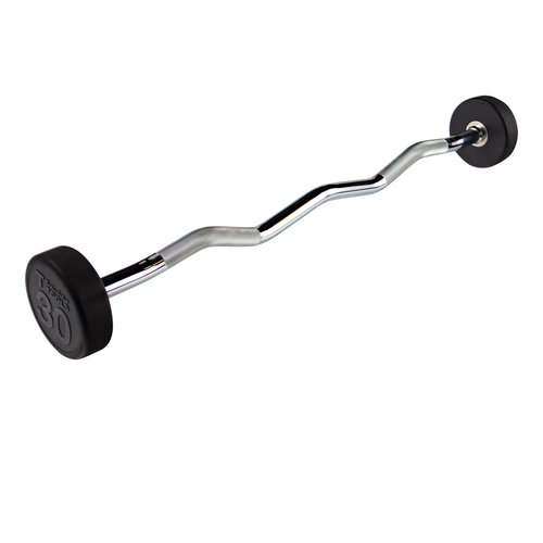 Body-Solid (SBB30) Rubber Coated Fixed Weights Straight Barbell Bar for Weightlifting Exercise Bodybuilding Strength Training, 30lb (Midnight Black)