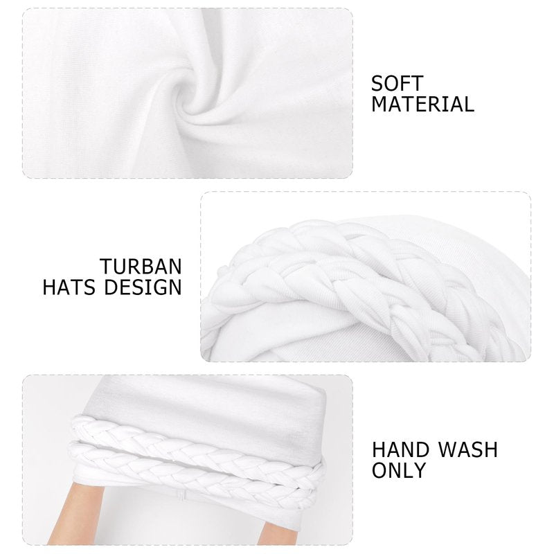 AQOKKA Knotted Headwraps for Women African Turban Pre-Tied Twisted Turbans Caps Head Scarf Cover Beanie Cancer Chemo Headwear