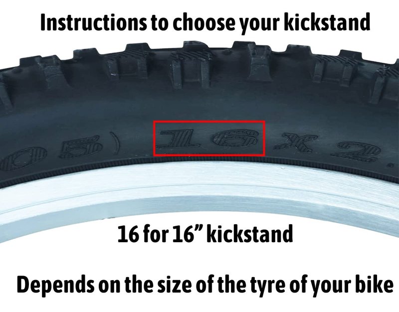 USONG Bike Kickstand Children's Bicycle Kickstand Single-side Stand Folding Bicycle Center Bracket 12" 14" 16" 18" 20" Bike Racks (For 14"-16" Bike)