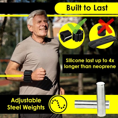 Tone-y-Bands Cardio Wrist Weight for Arm Toning, 2 lb, Large, Black