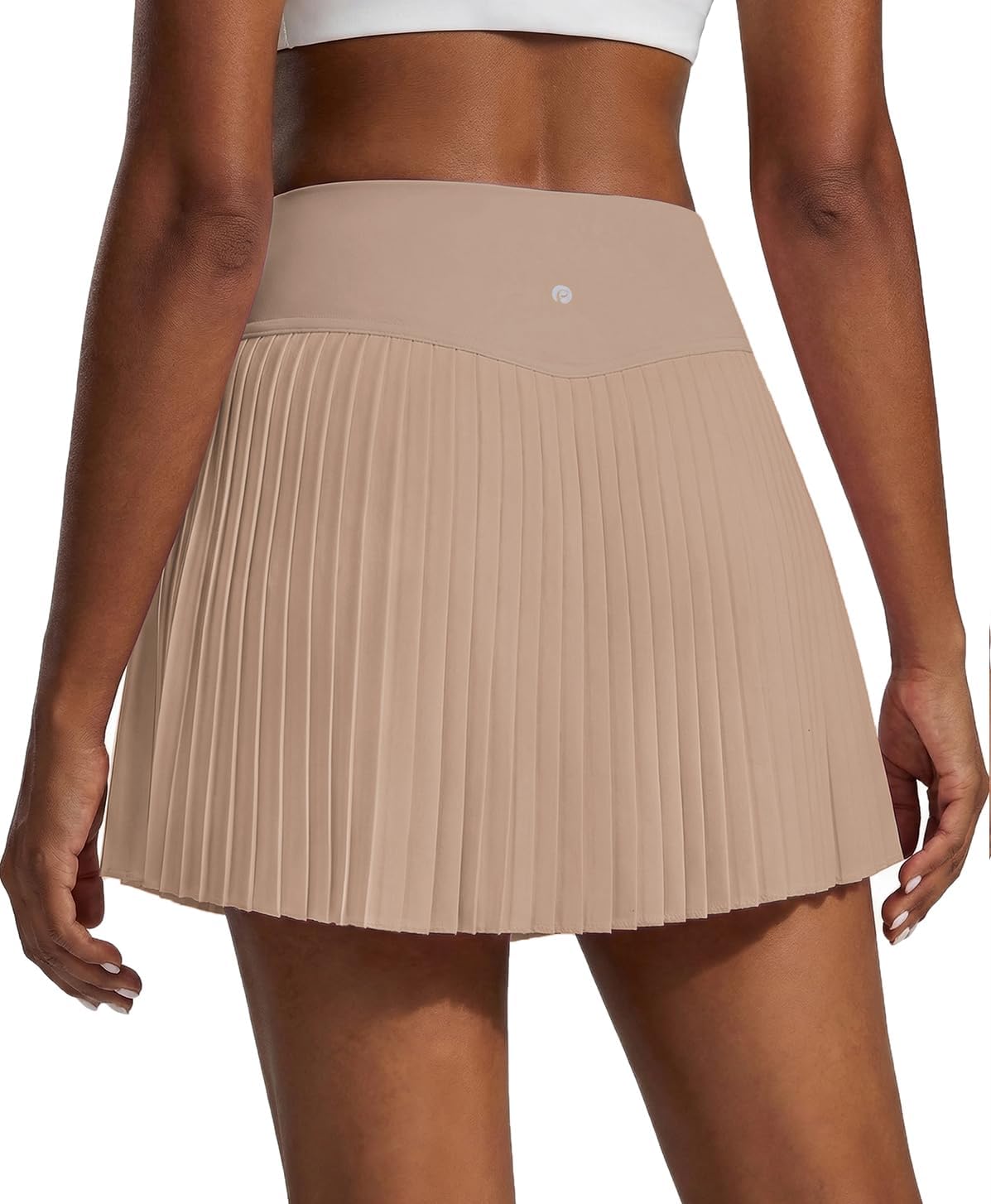 PINSPARK 15" High Waist Tennis Skirt for Women - Athletic Mini Skort with Pockets & Built-In Shorts