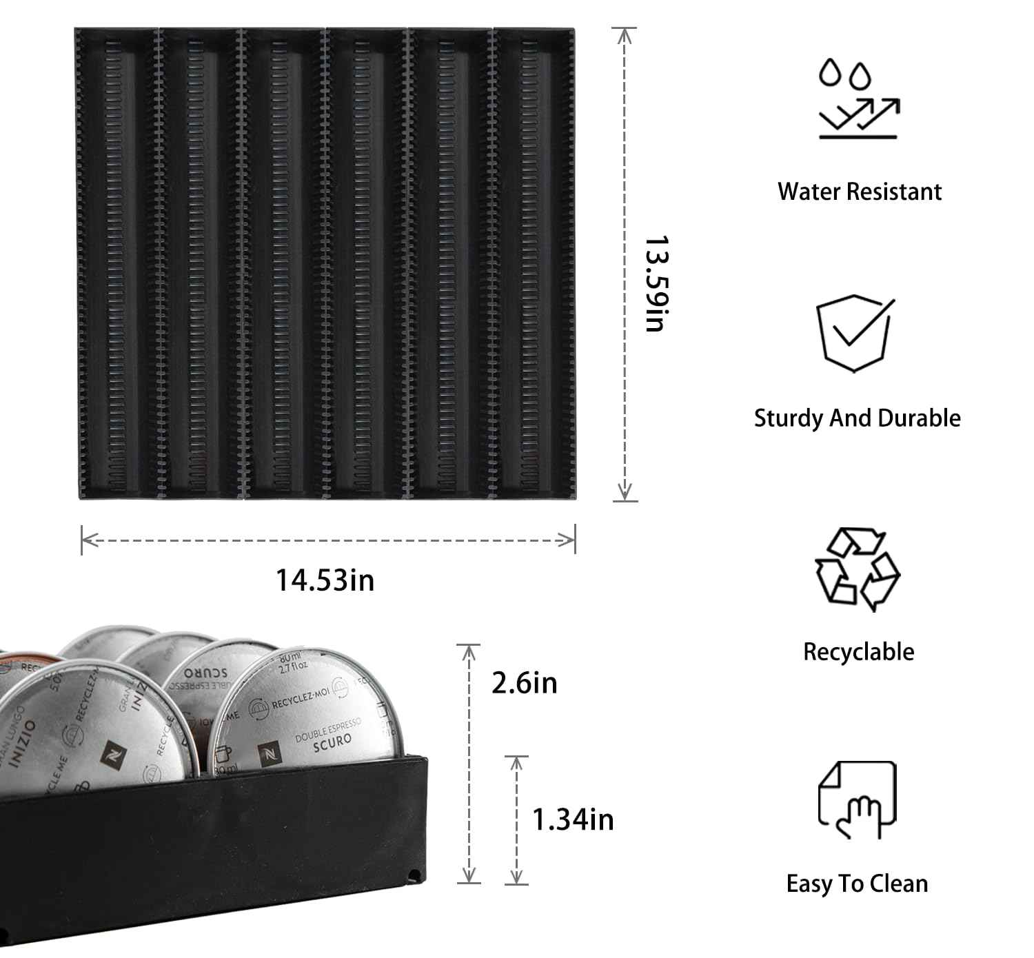 TelKeen Coffee Pod Storage Holder Drawer Insert for Counter Compatible with Nespresso Vertuoline Capsules, Nespresso Pod Holder for Nespresso Vertuo for Home, Office, Coffee Station (3 Packs)