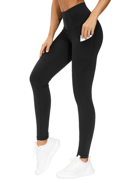 THE GYM PEOPLE Women's Thick High Waist Yoga Pants Workout Leggings Black