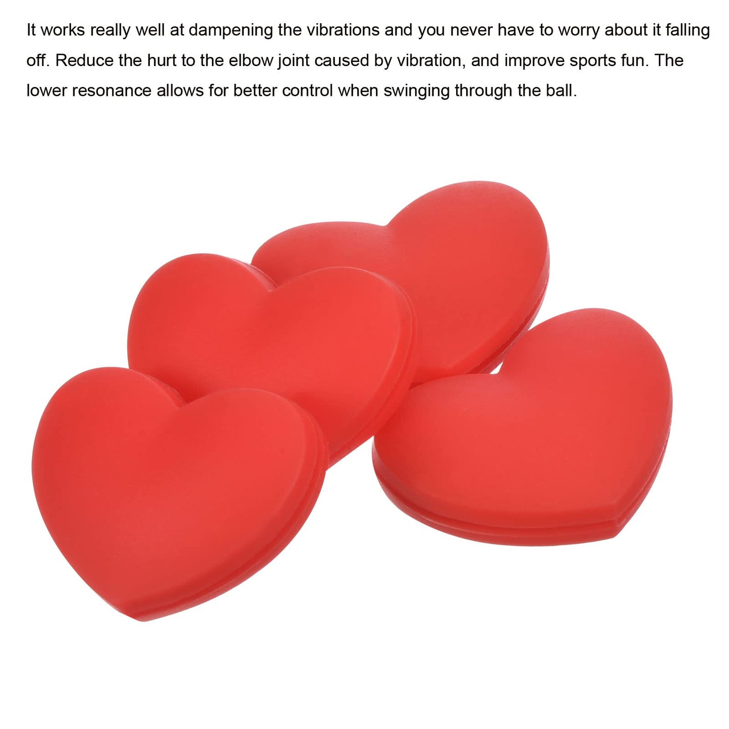 PATIKIL Tennis Vibration Dampener, 6 Pack Heart-Shaped Silicone Shock Absorber Racket String Damping for Tennis Racquet, Red