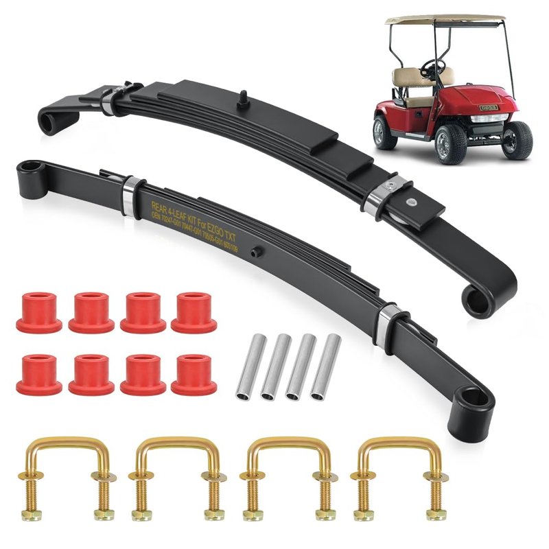 TechInovat Heavy Duty EZGO TXT 4-Leaf Rear Leaf Spring Bushings & Sleeves Fits 1994-Up Golf Cart