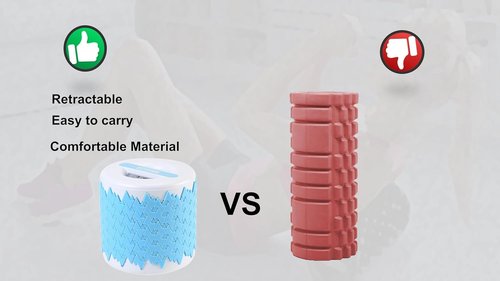 Collapsible Foam Roller - Portable 13-Inch Exercise & Recovery Tool | Compact Blue Design