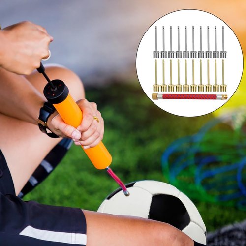 40 Pack Stainless Steel Ball Pump Needles, No Break Heavy Duty Air Pump Needles for Balls with A Pump Needle Adaptor Hose, Compatible with Football Basketball Soccer Volleyball Rugby and Other Balls