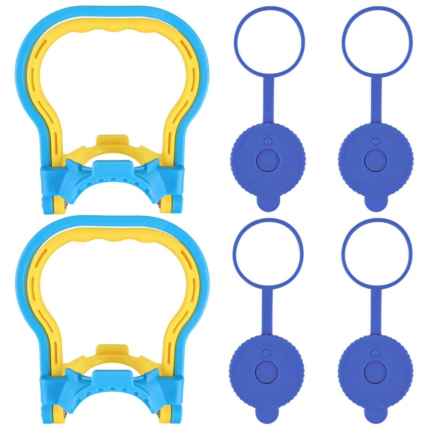 2 Pack 5 Gallon Water Bottle Handle, Stable Ergonomic Water Jug Handle, Drinking Water Bottle Heavy Duty Clip with 4pcs 5 Gallon Water Jug Caps