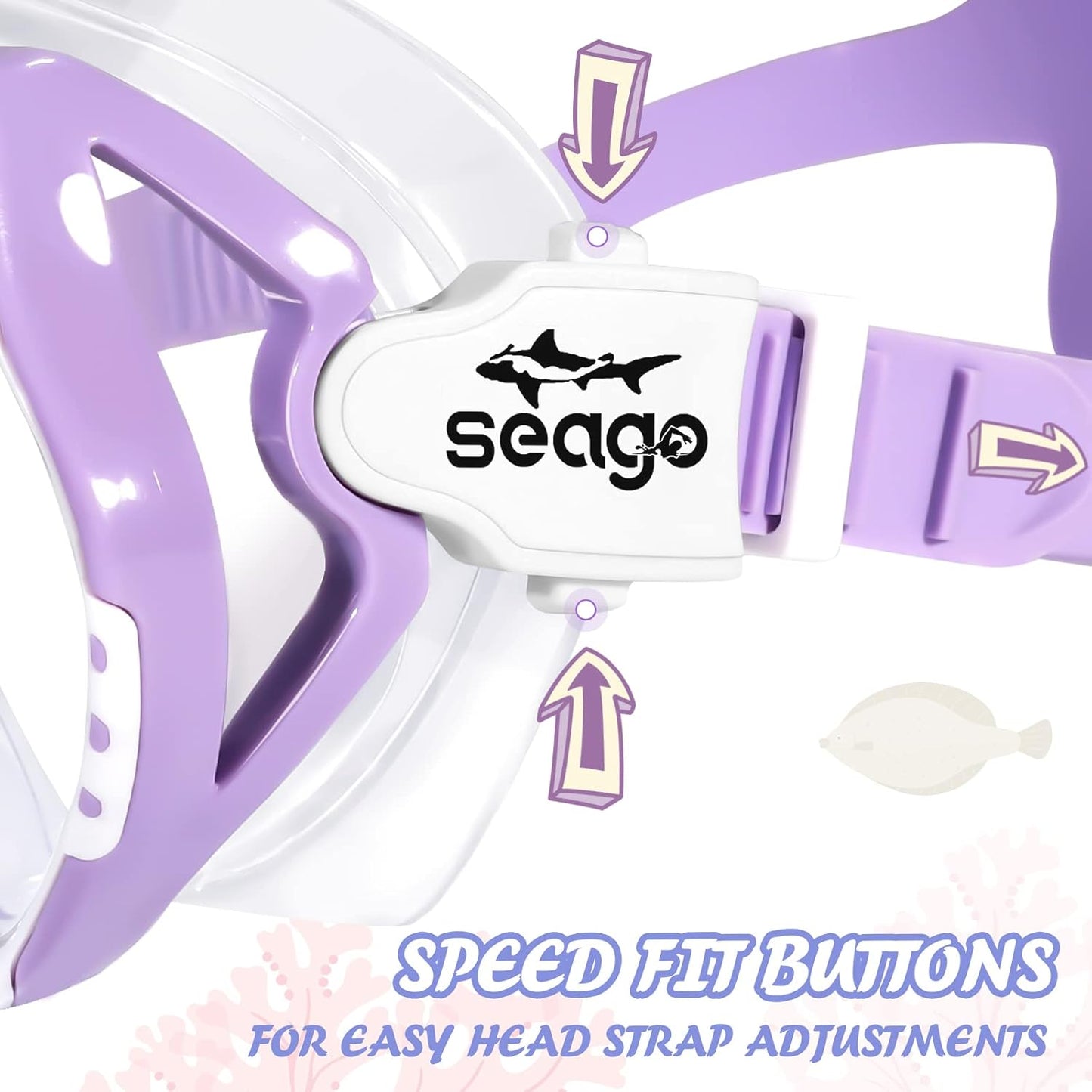 Seago Kids Swim Goggles - Anti-Fog Snorkel Mask with Nose Cover | Panoramic View & Silicone Seal for Ages 6-14