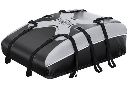 Sailnovo Rooftop Cargo Carrier Car Roof Bag 21 Cubic,Waterproof Cargo Roof Bag for Most Vehicles with/Without Roof Rack with Strap, Anti-Slip Mat,6 Door Hooks(Classic Gray-Black)