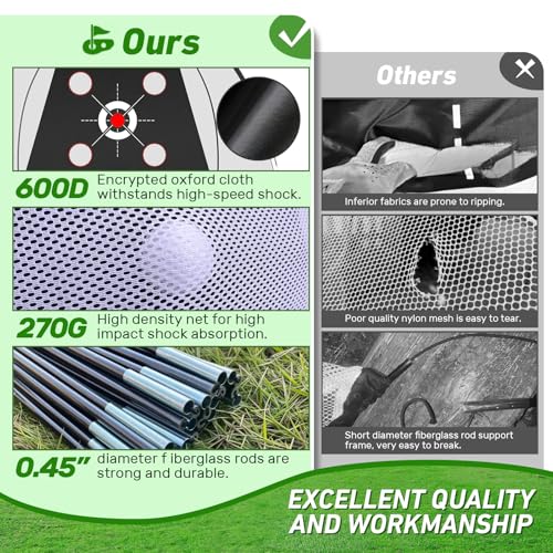 10x7FT Golf Net with Practice Mat - Indoor/Outdoor Training Aid