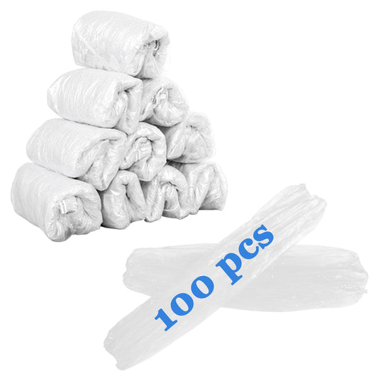 Yzurbu 100pcs Disposable Arm Sleeves, Waterproof PE Oversleeves Protector Covers with Elastic on Cuff