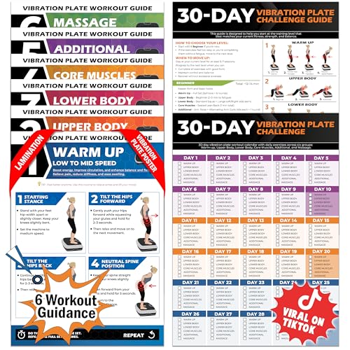 Vibration Plate Workout Poster with 30-Day Plan for Home Fitness