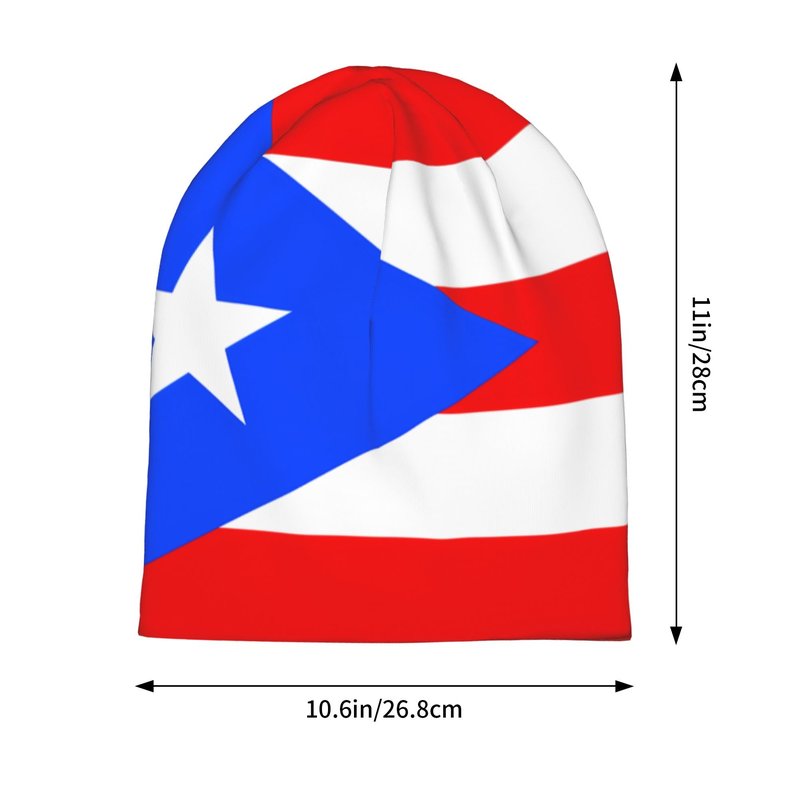 WENNGNGT Puerto Rico Puerto Rican Flag Beanie Hat Slouchy Beanies Caps Soft Sleep Cap Stretch Chemo Hats Lightweight Running Cycling Hat for Men Women