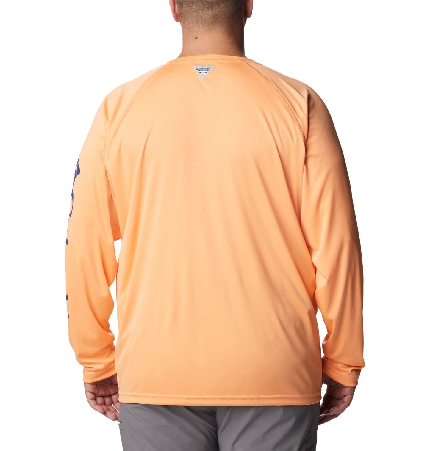 Columbia Men's Terminal Tackle Long Sleeve Shirt, Bright Nectar/Carbon Logo, 6X Big