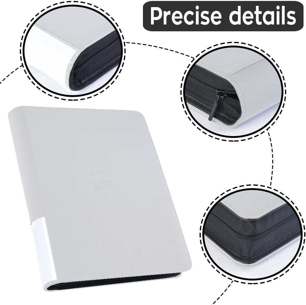 Premium Semi Rigid Card Holder Binder by Card Saver 1 - Holds 360 Trading & Sports Cards | Classic White