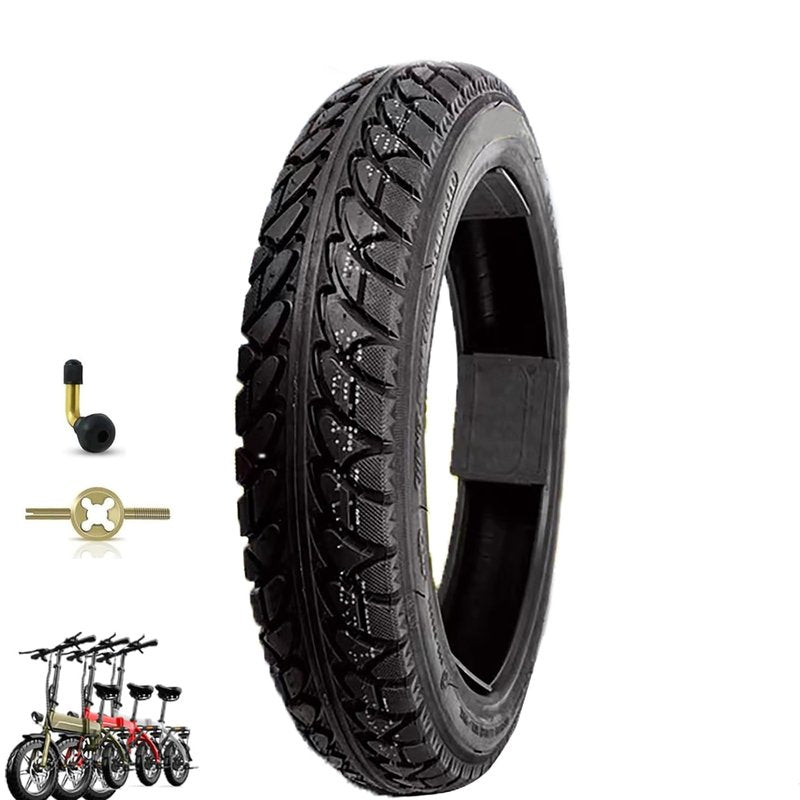 14 x 2.125 Electric Bike Tire Tubeless, 14X2.125 Tubeless Tire with Angled Valve, For Ebike 14x2.125/57-254 Folding Electric Bike Tire, E-Bikes and E-Scooters