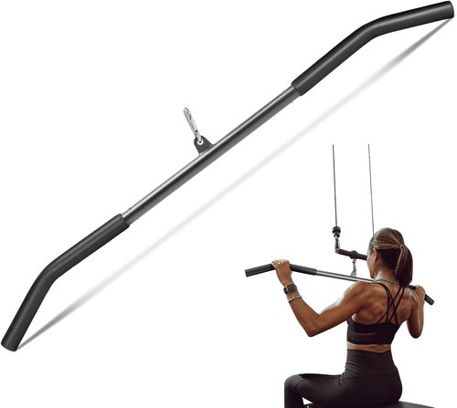LAT Pulldown Bar Attachment - Non-Slip Handle for Strength Training | 39-Inch Gym Cable Machine Accessory