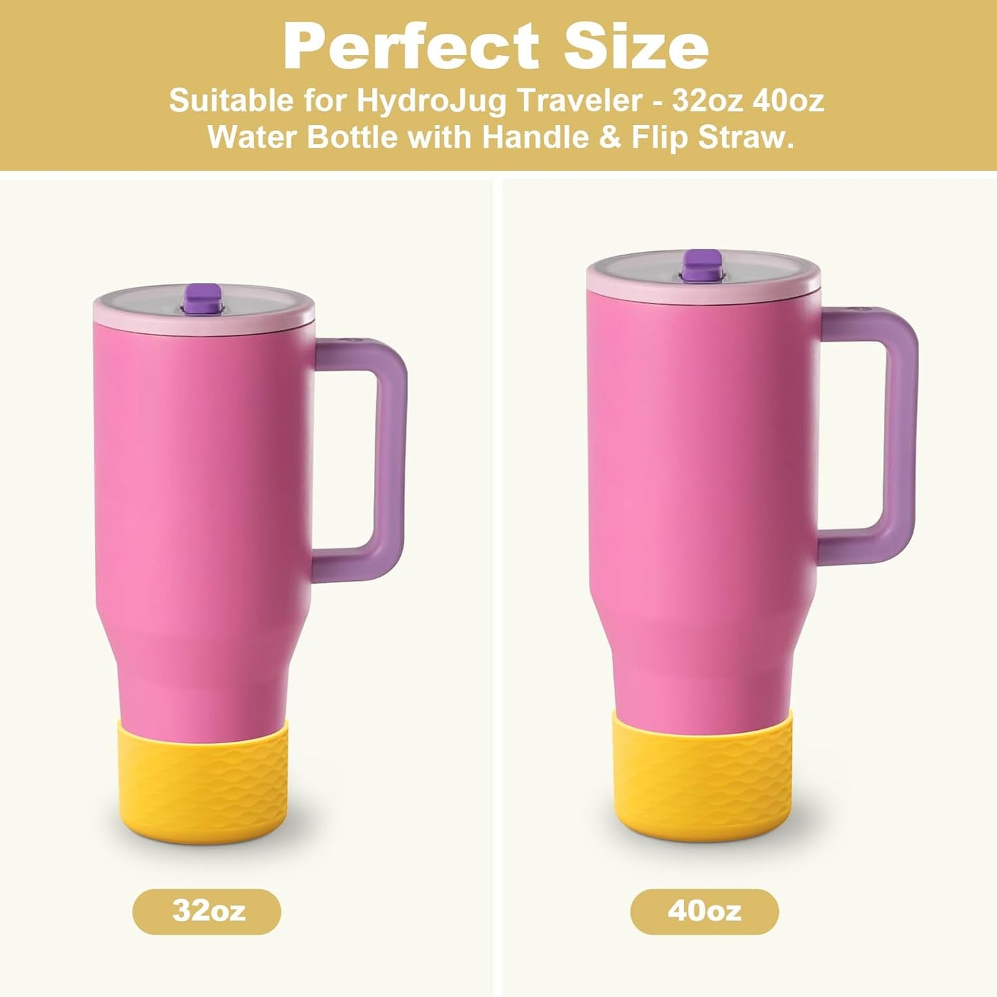 Yoelike Silicone Boot for Hydrojug 40 oz Tumbler - Anti-Slip Protective Sleeve | Dishwasher Safe, BPA Free
