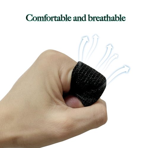 Allruyee 125 Rolls Self Adhesive Bandage Wrap 2 inch Cohesive Bandage Wrap Stretch Bandages Wraps Tape Elastic Self-Adherent Tape for Wrist Ankle Sports Swelling Sprains （Black）