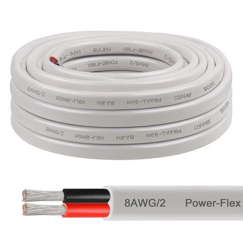 8 Gauge Marine Wire - 5FT Tinned Copper Boat Cable | Waterproof & Corrosion Resistant for RV, Solar, Outdoor Use