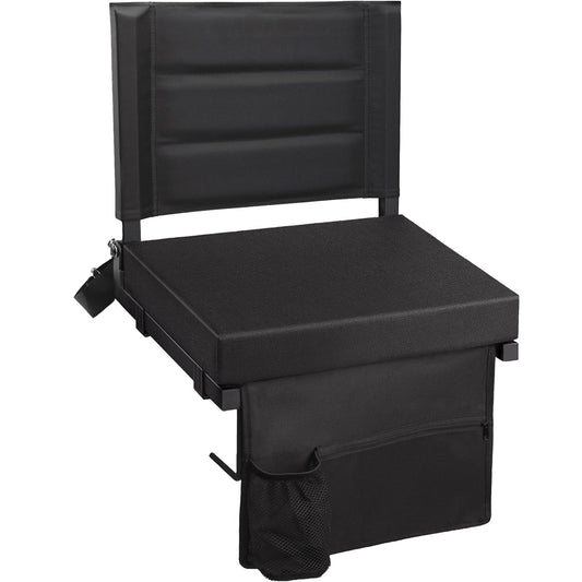 GravGrow Stadium Seats with Back Support, Portable Bleacher Chairs with Back and Cushion, Thick Padded Bleacher Seat, Lightweight Folding Stadium Chair for Sports Events