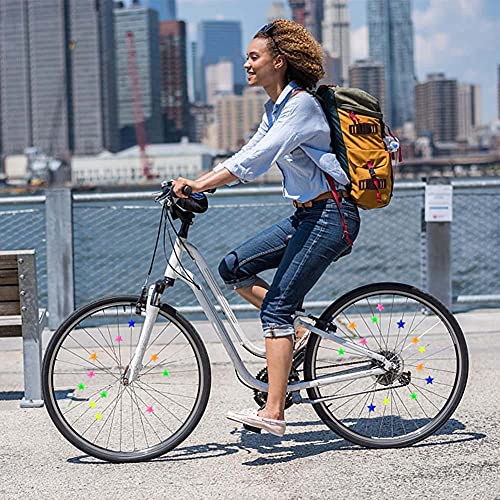36-Piece Star Bike Spoke Beads - Colorful Plastic Bicycle Wheel Decorations