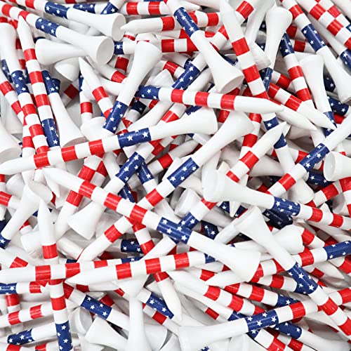 Golf Tees Set - 2 3/4 Inch (50 Pack) USA Flag Design