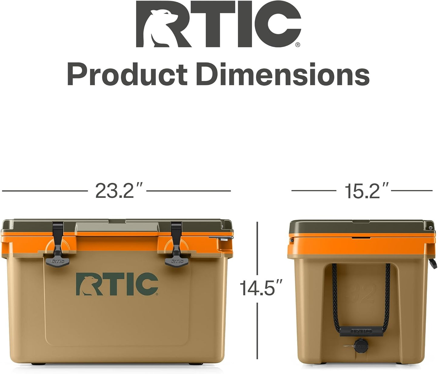 RTIC Ultra-Light 32 Quart Cooler - Insulated Portable Ice Chest for Camping, Beach & Fishing