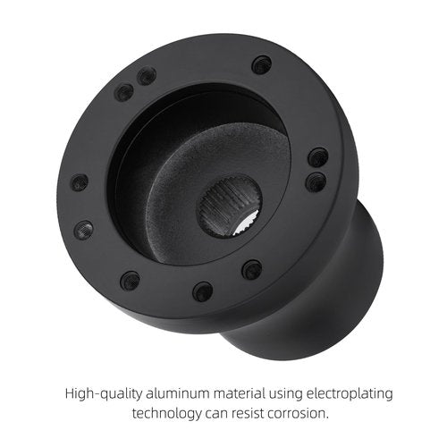 AIPSET Golf Cart Steering Wheel Adapter Compatible with EZGO RXV/TXT Golf Cart Steering Wheel, Works on 5-6 Holes Steering Wheel, Aluminum Alloy-Black