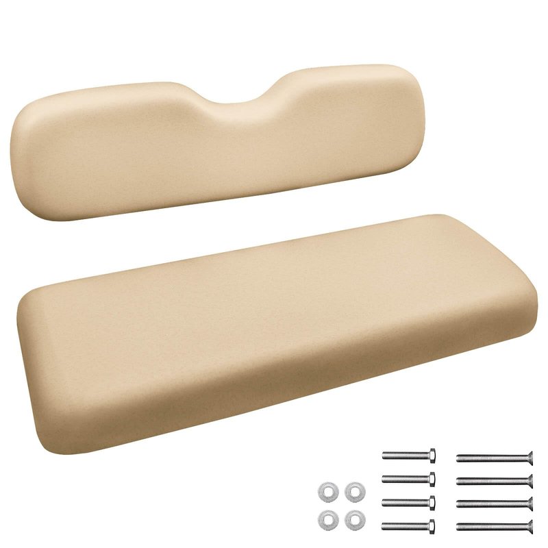 WEKANI Universal Golf Cart Replacement Rear Seat for EZGO/Club Car/Yamaha Golf Cart Seats, Including Seat Cushion and Backrest Pad,Fit Flip Rear Seats,Buff