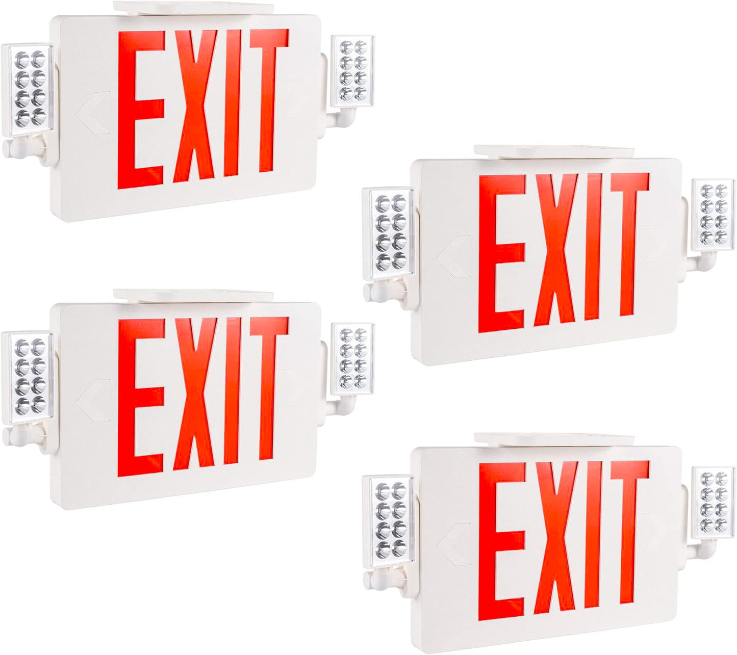 Gruenlich Exit Sign with Emergency Light, Double Face, Battery Backup