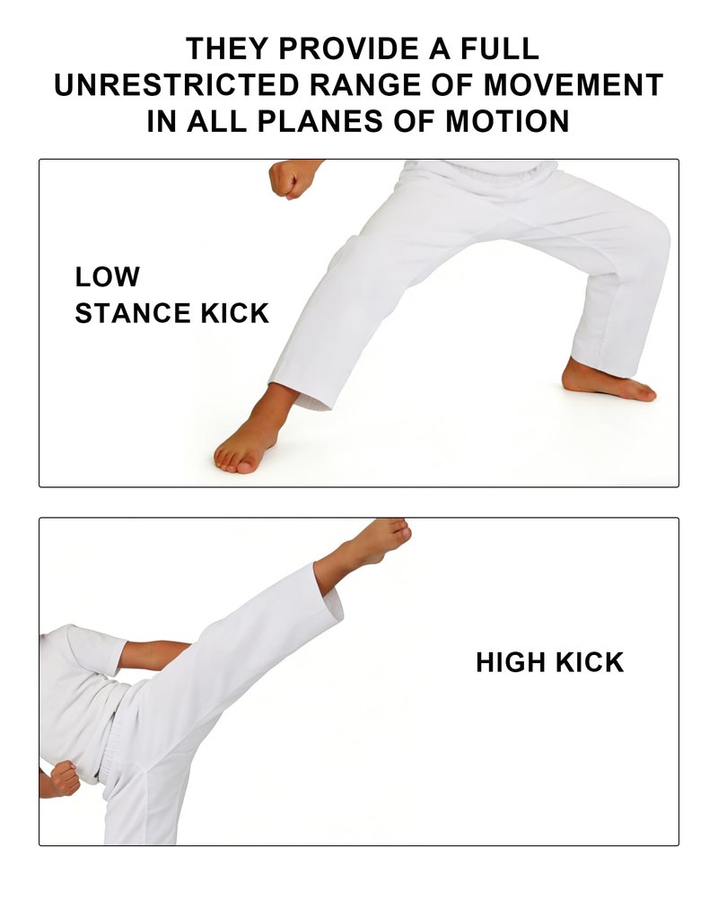 VKT Kids Youth Karate Pants Taekwondo Uniform White Gi Martial Arts Elastic Waist gi jiu Jitsu Trousers for Training or Competition White 130