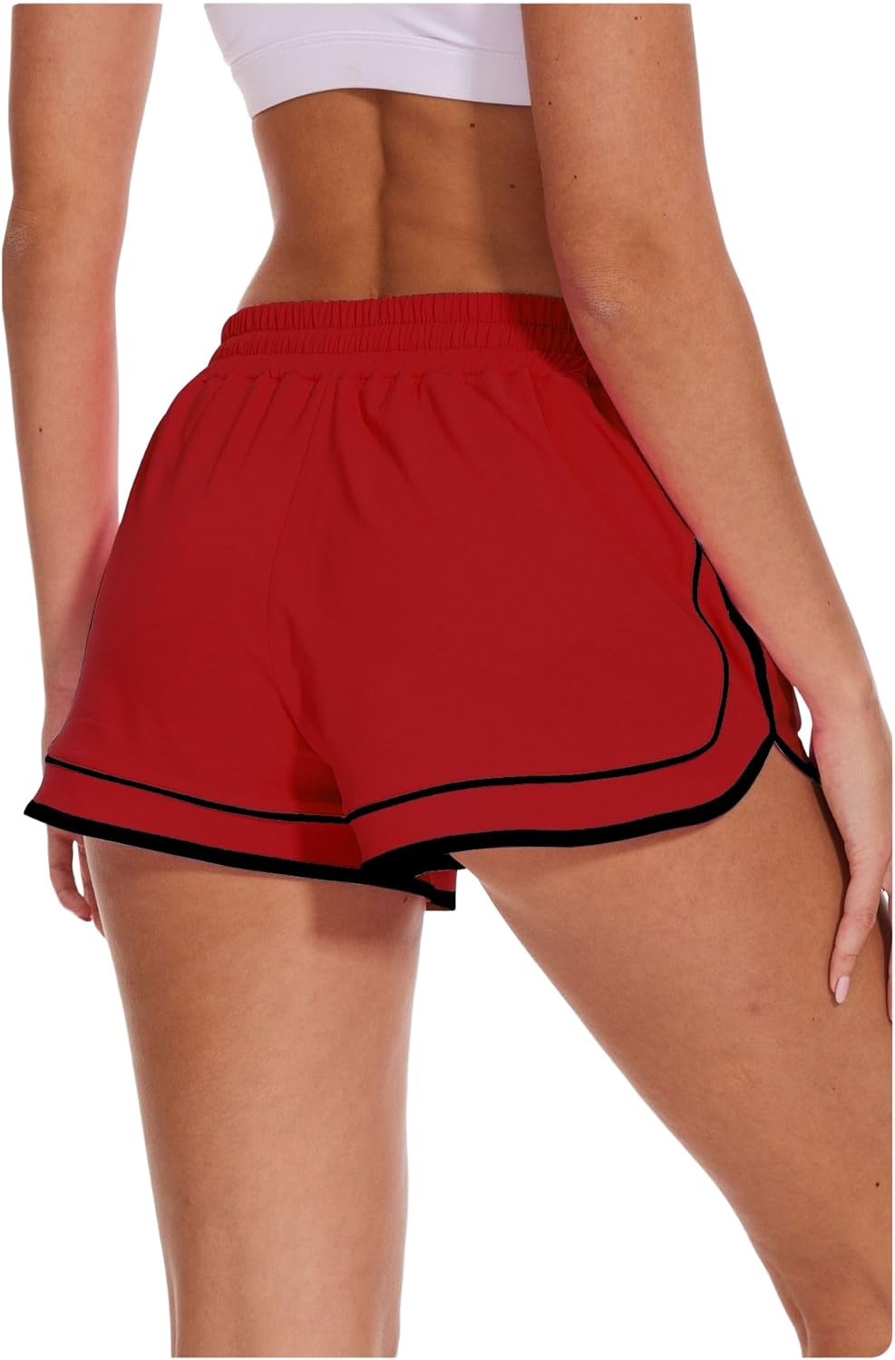 MEIVSO Women's Running Dolphin Shorts - 3'' Quick Dry Athletic Shorts with Zipper Pockets