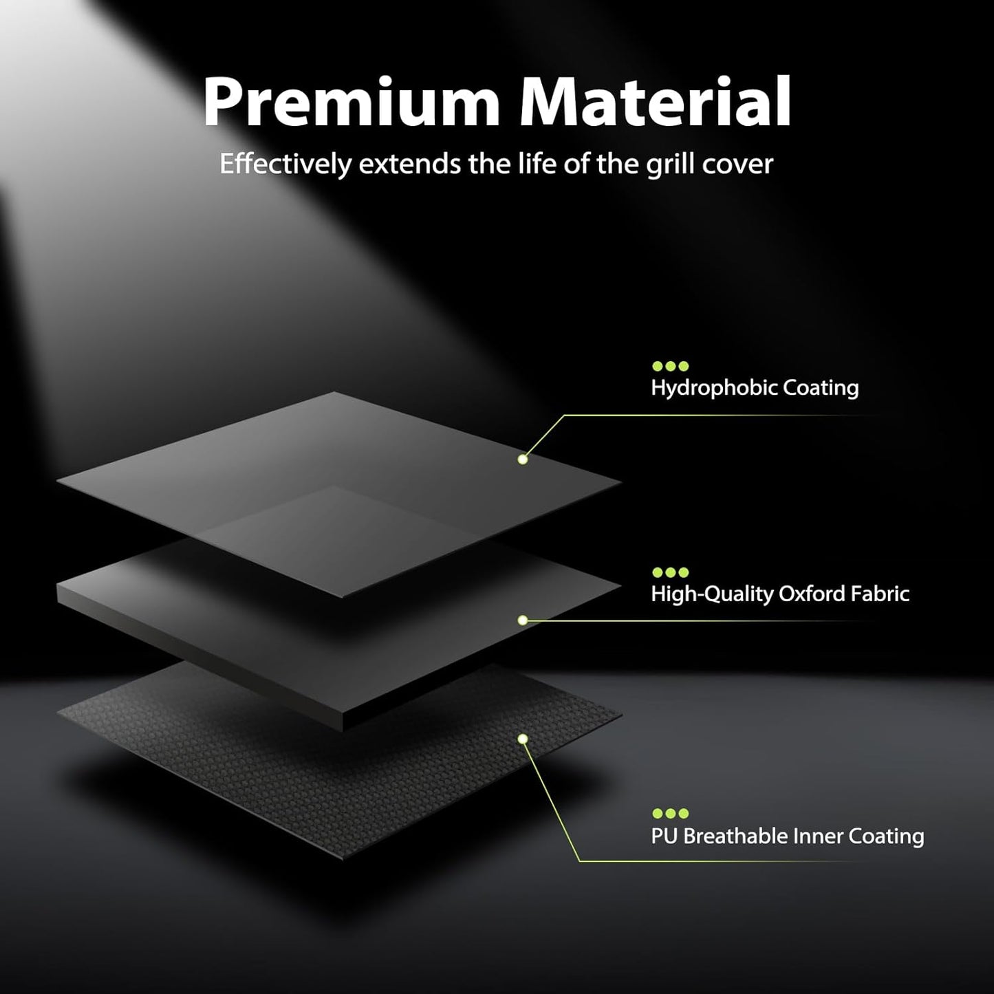 TOPCROWN Grill Cover - Waterproof BBQ Grill Protector | Universal Fit 45"-75" | Windproof Design with Adjustable Straps (58")