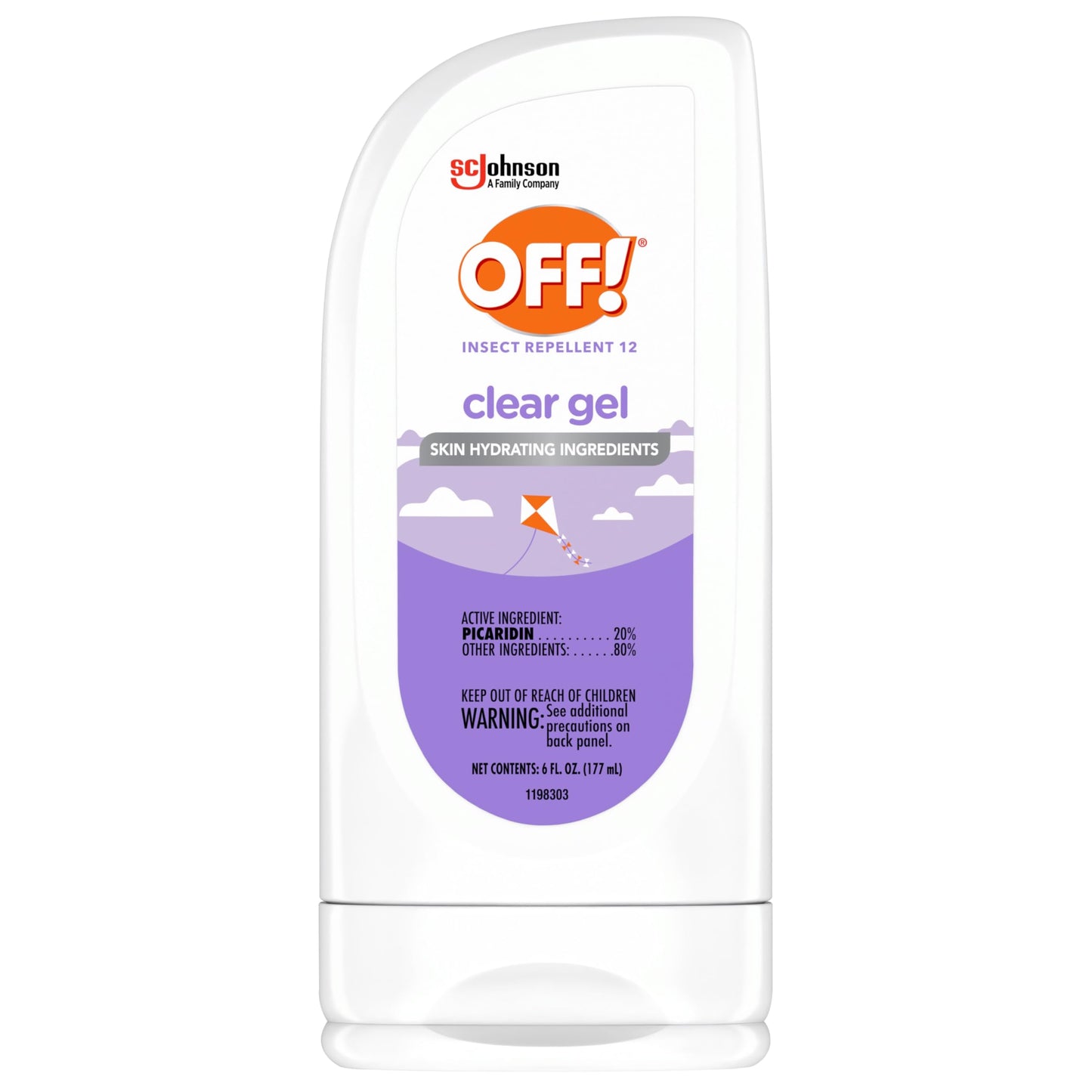 OFF! Clean Feel Insect Repellent Clear Gel with 20% Picaridin - DEET-Free Protection from Mosquitoes & Ticks, Odor-Free Pest Control For Camping - 6 oz