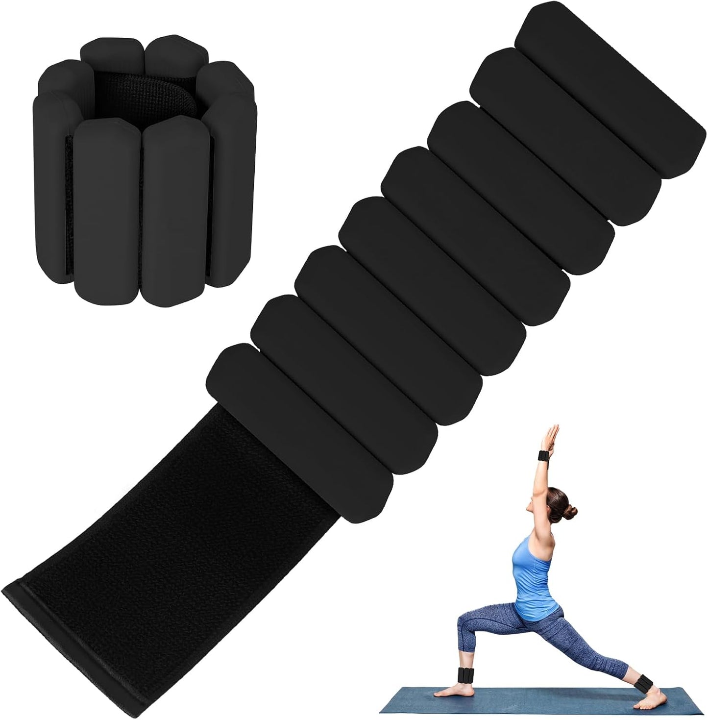 Skiennix Wrist Weights Set - Adjustable Arm & Leg Weights for Walking, Yoga, Gym | 2lb